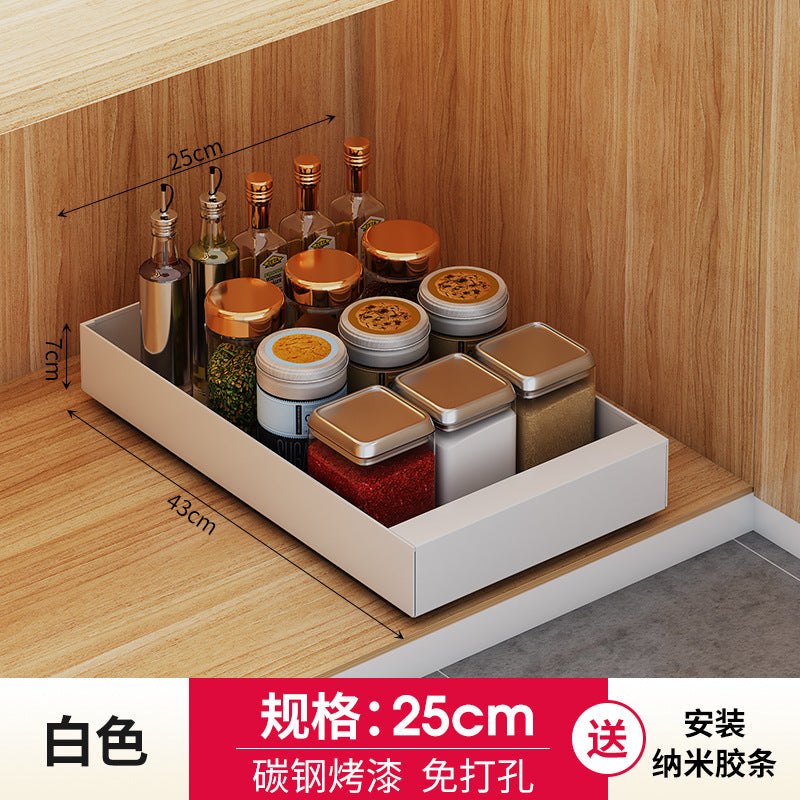 One piece of storage rack, carbon steel delivery, kitchen rack, cabinet, retractable kitchen utensils, storage, smart storage, home multi-function
