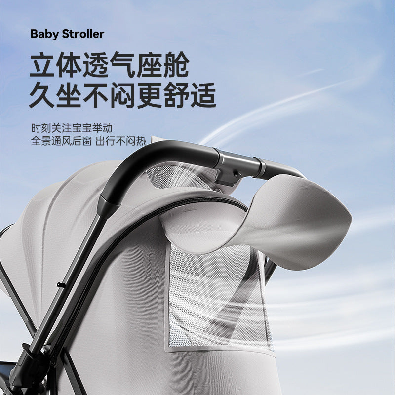 High-view two-way stroller, 0-3 years, convertible pushchair, lightweight & foldable, baby walking assistant