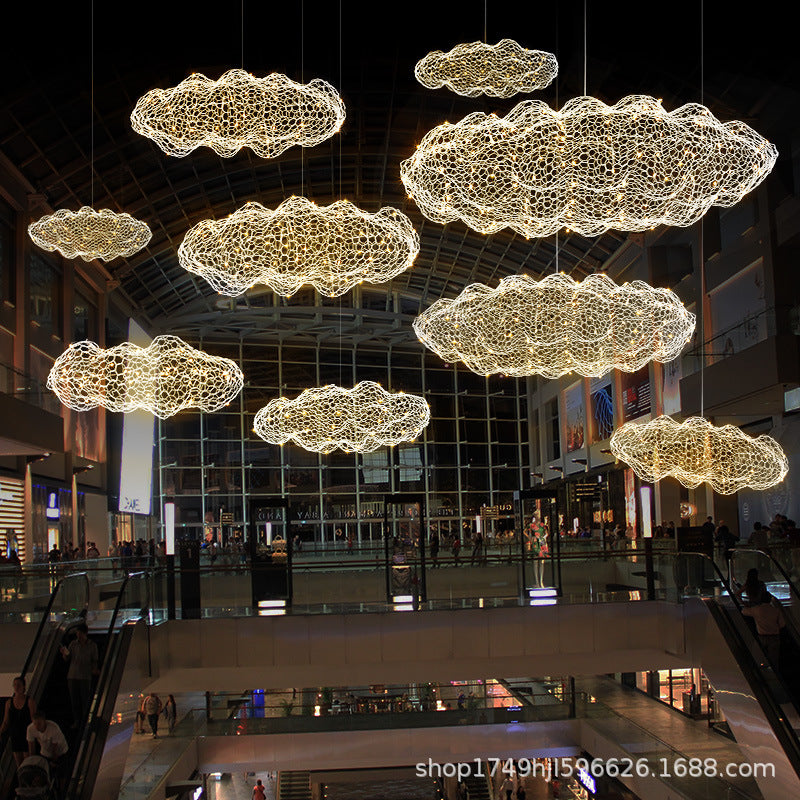 Iron net chandelier Gypsy shopping mall sales department milk tea clothing store lighting creative industrial style restaurant