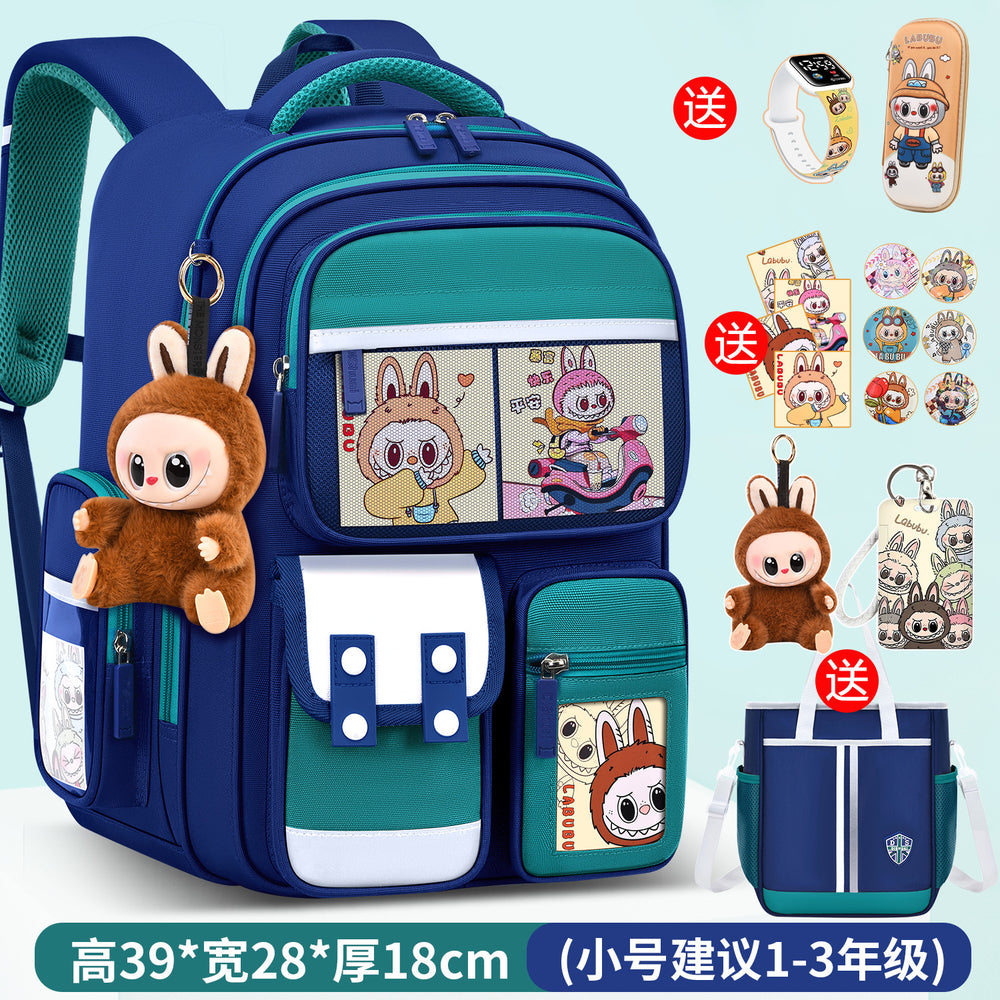 Labubu backpack - new 2026 model for elementary school students (grades 1-6). lightweight, spine-protecting, and load-reducing design for boys and girls