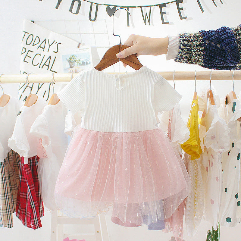 Girls' spring/summer dress - stylish korean style princess dress for toddlers and little girls - mesh skirt - lightweight summer dress for children