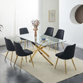 hot-selling dining table, transparent table,  best-selling, minimalist high-end rectangular table, tempered glass dining table