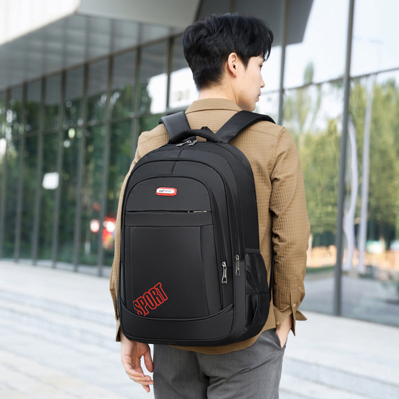 New large-capacity middle and high school students backpack men's simple casual wear-resistant nylon business computer backpack