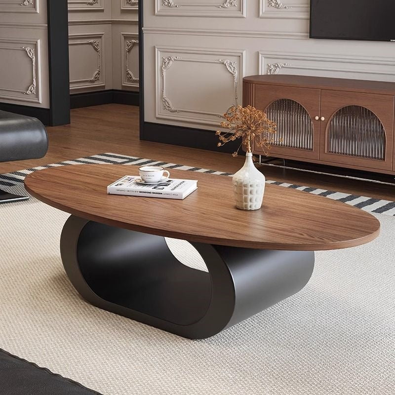 Medieval style creative coffee table oval casual small apartment living room tea table popular special-shaped cut out log tea table