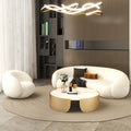 Beauty salon sofa, warm teddy velvet fabric, b&b, small apartment, creative arc-shaped clothing store, popular sofa