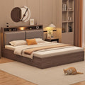 Solid wood bed modern casualdouble bed for home soft back box storage bed rental room single bedroom wooden bed frame