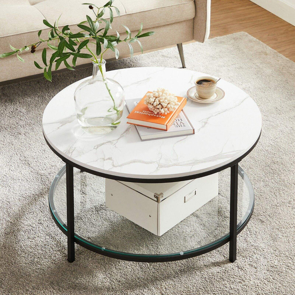 Tempered glass coffee table - modern minimalist design with mdf and abs construction - luxury accent table