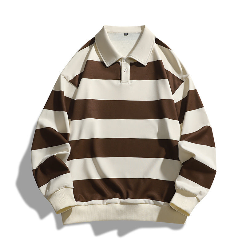 fall/winter new arrivals:  independent store trendy oversized striped piqué hoodie - hong kong style, unisex