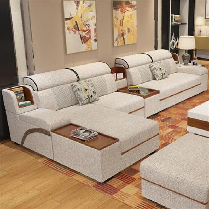 Ready-to-assemble fabric sofa set for living room, suitable for both winter and summer, modern minimalist style, available in various sizes for small to large apartments