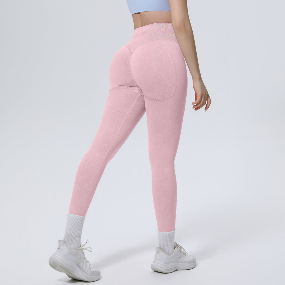 seamless washable yoga pants, high waist, tummy control, hip lift, tight nine-point pants, sweat-absorbent and breathable running fitness pants for women