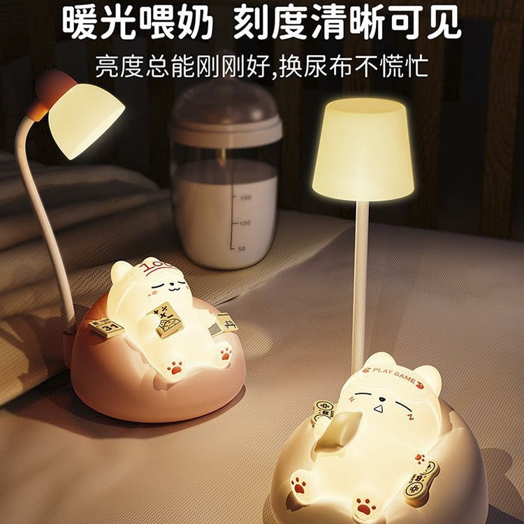Night light bedroom sleep lamp silicone bedside lamp baby feeding eye protection children's ornament gift mini table lamp