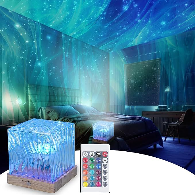 Ready-to-ship cross-border northern lights ripple light ambient lamp star projector