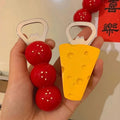 New cheese-themed cute simulation accessories fridge magnet bottle opener - creative magnetic bottle cap remover for home use - the ultimate bottle opener!