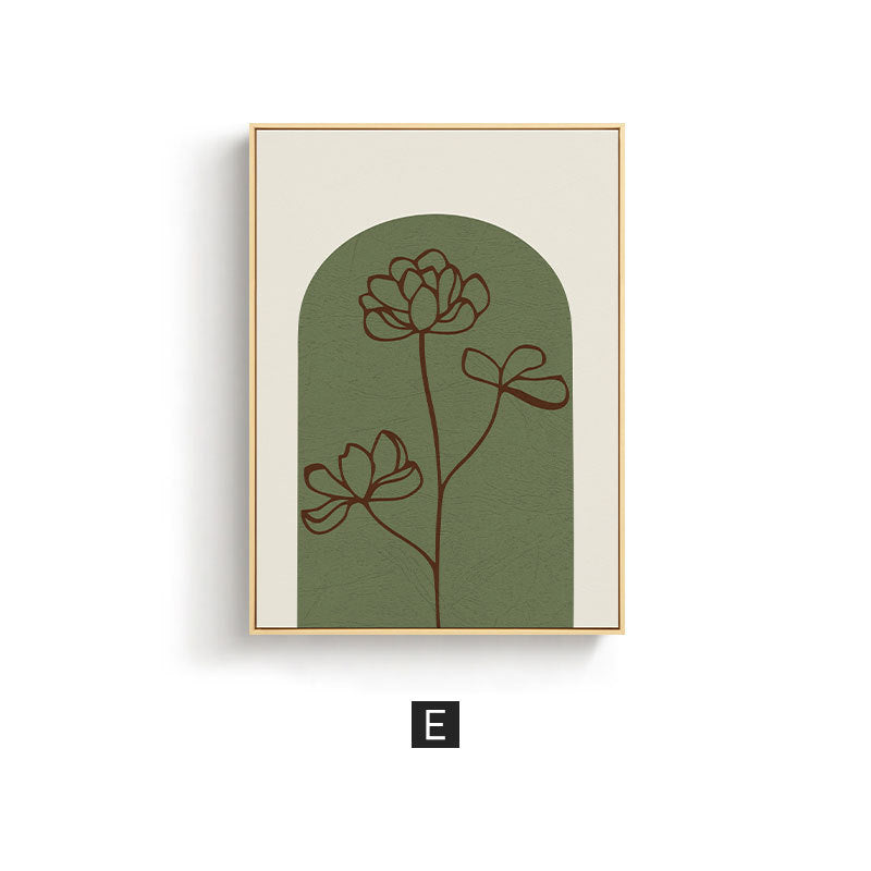 Nordic abstract line meter box decorative painting vertical plate can be pushed and pulled to block the distribution box hanging painting green small fresh