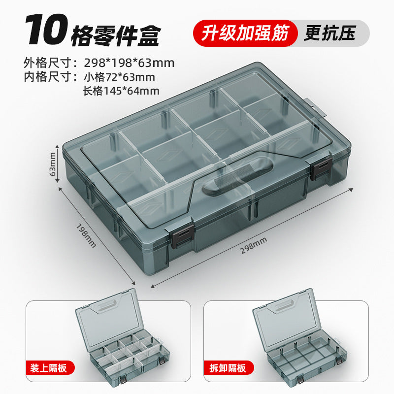 Arrizo Multi-grid Parts Box Transparent Plastic Electronic Components Tool Storage Box Small Screw Grid Accessories Box