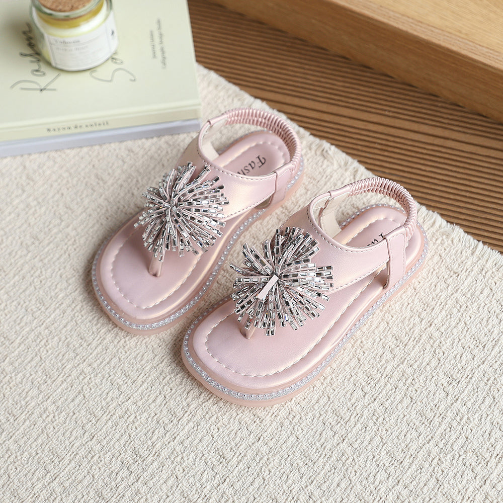 Girls' sandals: new summer collection - stylish princess sandals for little girls, soft sole, versatile baby sandals