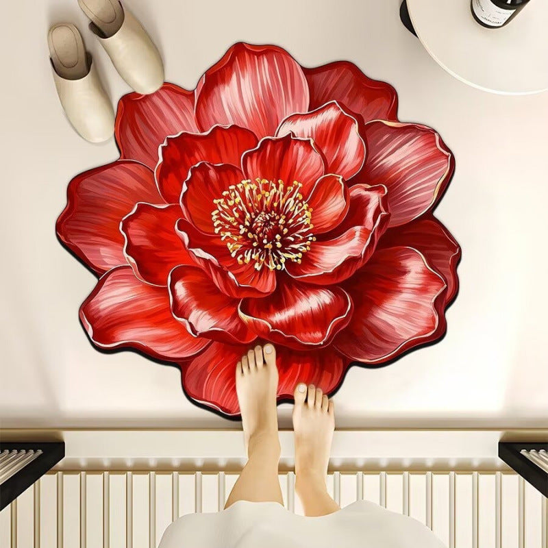 3d three-dimensional flower diatom mud floor mat bathroom absorbent mat toilet door non-slip quick-drying foot mat door mat