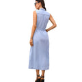 Fashion cross-border export  washed sleeveless four patch pockets single breasted work clothingslimming looklong denim shirt skirt