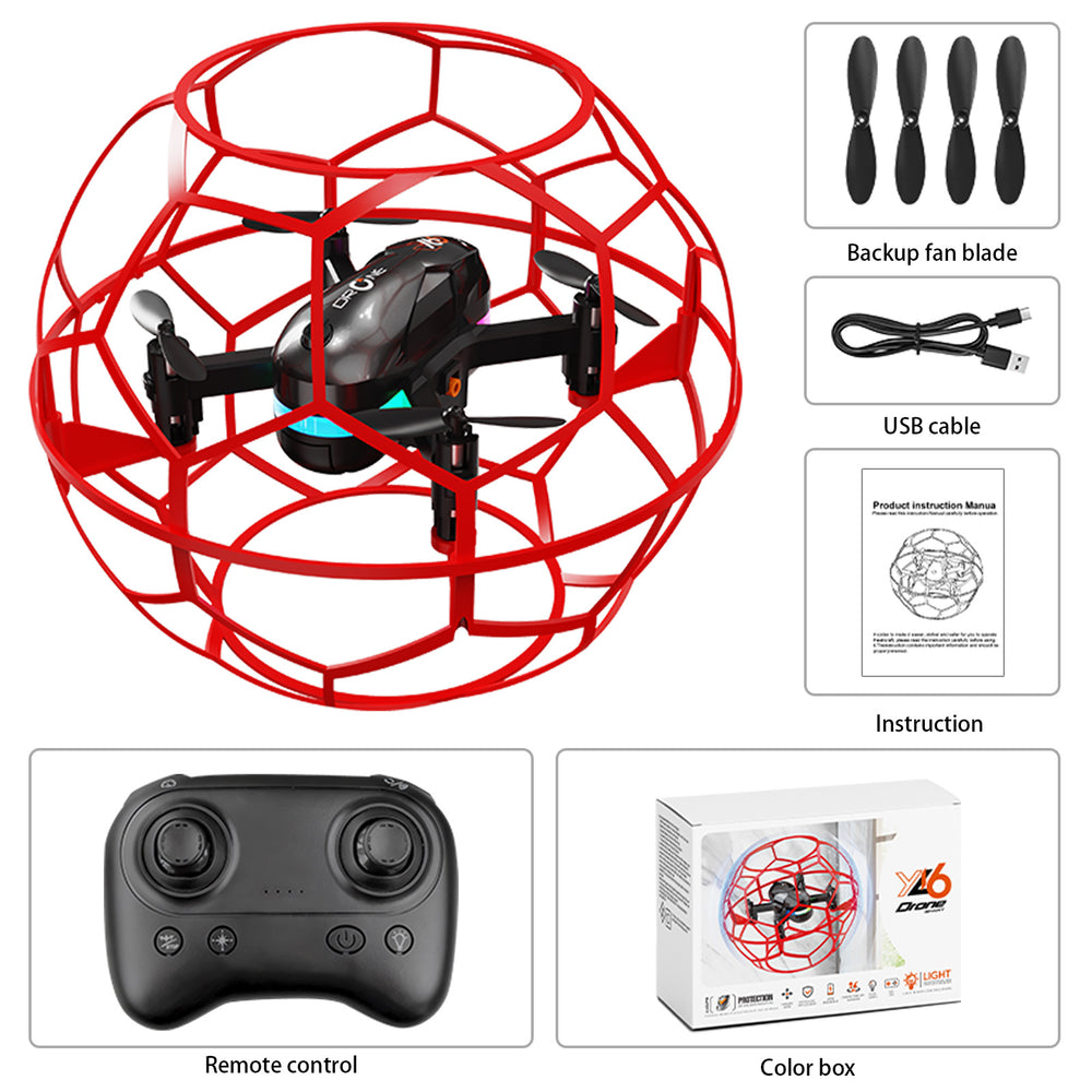 Yl16 remote control football drone with night navigation lights - anti-collision, drop-resistant, kids' light-up model aircraft toy
