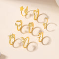 Wholesale niche women's rings, european and american cross-border jewelry, unique and exaggerated alloy star and heart stackable rings with a sense of design