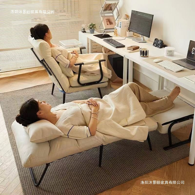 Foldable reclining chair - office nap/daybed - single bed 2-in-1 - summer lounger with backrest - sofa seat