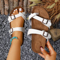 summernew arrival toe retroplus size slippers double row buckle open toe outwear sandals women's spot wholesale
