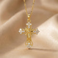 European and american cross-border hot-selling fashion copper inlaid zircon full diamond necklace for women, light luxury niche unique non-fading clavicle chain jewelry
