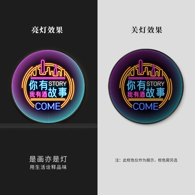 Luminous neon light text bar wall decoration painting KTV box led hanging painting singing and dancing restaurant clear bar nightclub painting