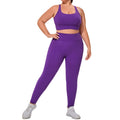 European and american plus size women's activewear set - barely there, high-stretch, breathable yoga outfit two-piece cross-border fitness set