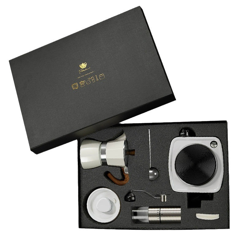 Moka pot coffee set gift italian hand grinding brewing hand brewed coffee utensils coffee gift box coffee pot suit
