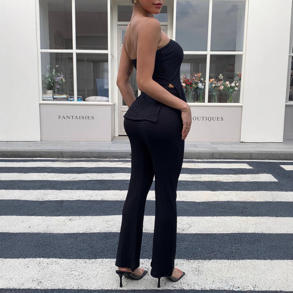 (customizable) european and american cross-border sexy bandeau set - spring/summer hot seller, slimming bandeau top & high-stretch leggings