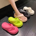 Summernew arrivalevathick sole flip-flops women's outwear height-increasing soft bottompure color flip-flops niche ins trend