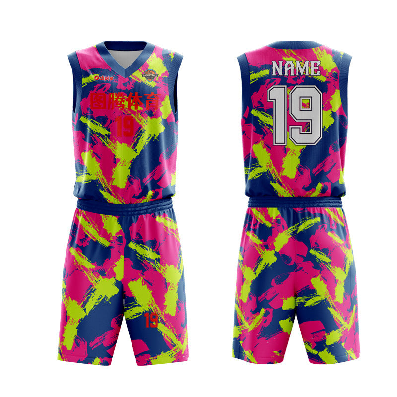 Adult game training jersey sports basketball jersey heat transfer quick drying jersey basketball jersey set custom printing