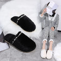 winter baotou women's soft fur cotton slippers home indoor heattech rhinestone fashionoutwear cotton slippers