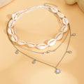 Wholesale beach sun necklace - european & american cross-border jewelry - versatile vacation style - seashell beaded multi-layer necklace with unique design