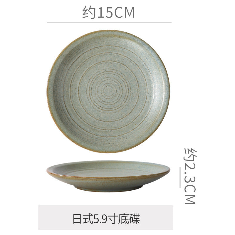 Creative trumpet shape clay coffee cup latte latte cup japanese style chinese ancient style plate plate for home mug