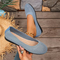 Amazon  spring/summer new arrivals: european and american style plus size round toe flat knit loafers - wholesale