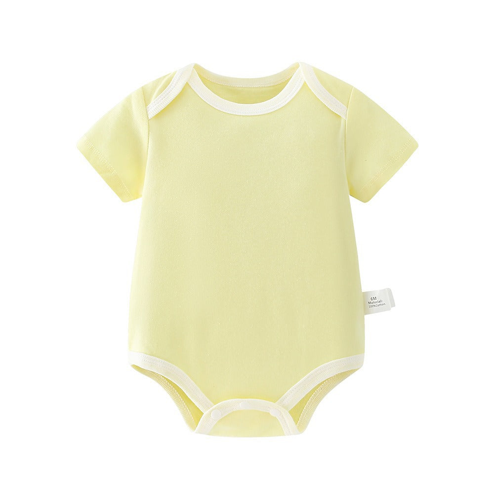 baby romper spring autum triangle crawling short-sleeved male and female baby cotton 0-1 year old one-piece girl butt-covering clothes