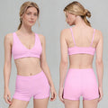 new arrival push-up bubble wrap belt chest pad running sports intimates bra high waist three-quarter shorts yoga suit