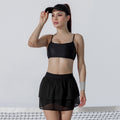 New arrival slit sports skirt slimming look to cover the crotch fashion tape tennis skirt silm sports skirt badminton skirt