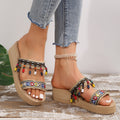 new platform one-strap sandals & slippers for women - summer outdoor fashion, height increasing eva, bohemian style
