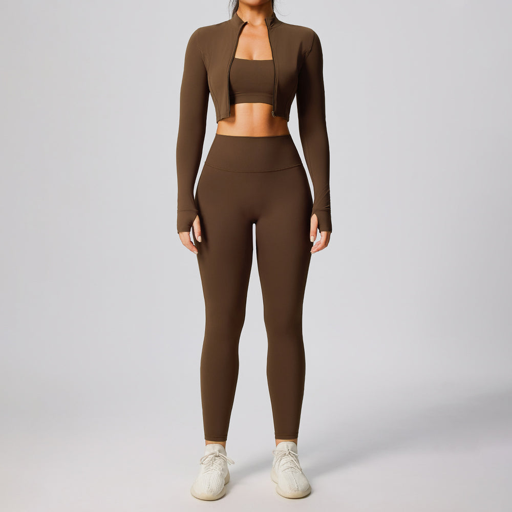 new women's compression activewear set - cloud-like breathable stretch fitness outfit for outdoor running and yoga