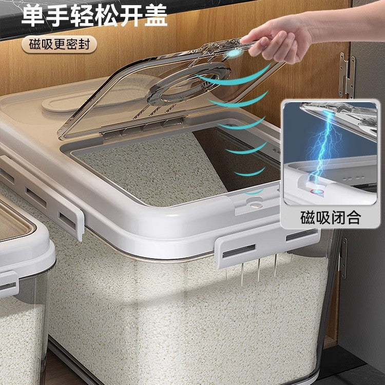 Rice bucket Household rice tank Insect-proof and moisture-proof sealed flour storage tank Rice storage box Food grade rice noodle container