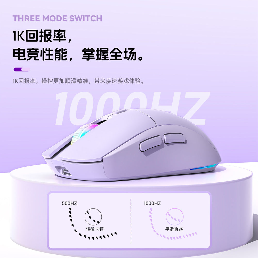 Longweishi r518 wireless bluetooth tri-mode gaming mouse - wired, 2.4g wireless, rechargeable, lightweight - perfect for esports and office use