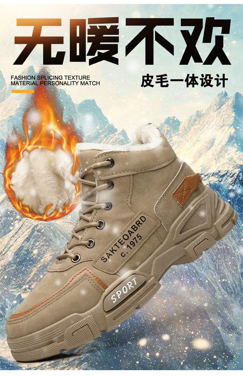Winternew arrival cotton shoes thickenedboots high-top workwear shoes leather waterproof work shoes trendynortheast snow boots