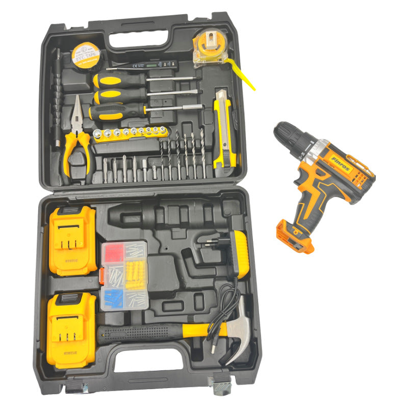 Foreign trade  DW 21V multi-functional impact two-speed lithium battery electric drill set accessories toolbox full set
