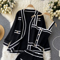 Xiaoxiangfeng autumn clothing 2022 new arrival women's suitlong sleevesknittingcardiganoutwear camisole wide legshorts