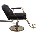 Reclining barber chair - professional salon hair cutting chair with swivel, perm & dyeing cap, stainless steel - ideal for barbershops & salons