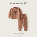 Baby comfort fleece set - high-waisted, belly-supporting, seamless, class a, extra thick, warm set - autumn/winter separates - 95% cotton set