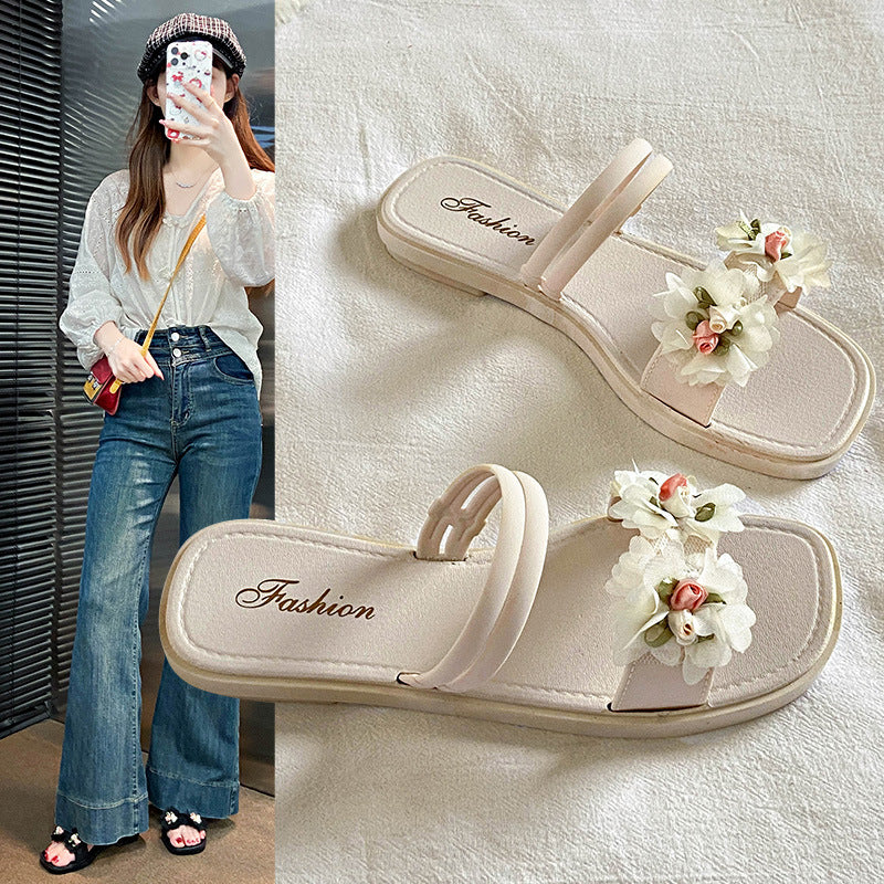 Summernew arrival two-wear sandals and slippers for women sweetflowersoutwear fairy style beautiful matching skirt beach slippers for women